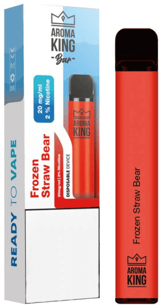 Aroma King Einweg-E-Shisha FROZEN STRAW BEAR Nikotinsalz 20mg