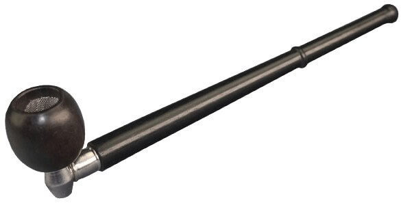 Holzpfeife - schwarz - lang - 20cm