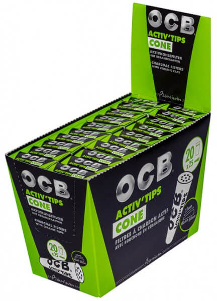 OCB Activ Tips Cone Aktivkohlefilter 6mm/8mm 20/25